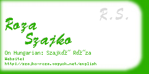 roza szajko business card
